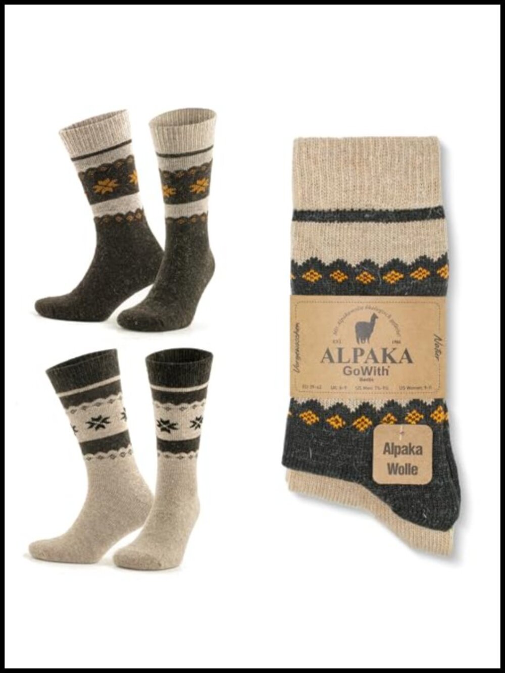 Alpaca Merino Wool Crew Socks Thermal Boot Socks Unisex